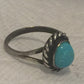 Vintage Sterling Silver Southwest Tribal Turquoise Ring Size 6 2.3g