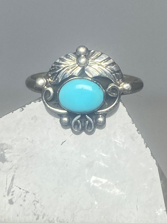 Turquoise ring southwest pinky floral leaves blossom baby children women girls b
