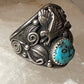 Eagle ring size 10.50 turquoise feather band Navajo sterling silver women men