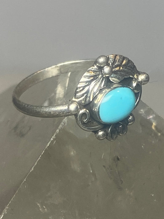 Turquoise ring southwest pinky floral leaves blossom baby children women girls b
