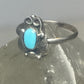 Turquoise ring southwest pinky floral leaves blossom baby children women girls c