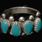 Zuni Ring Turquoise  Petite Point Sterling Silver Band Size 7.5