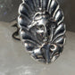Face ring size 7 art deco inspired sterling silver women
