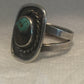 Vintage Sterling Silver Southwest Tribal Turquoise Rope Ring Size  12 8.6g