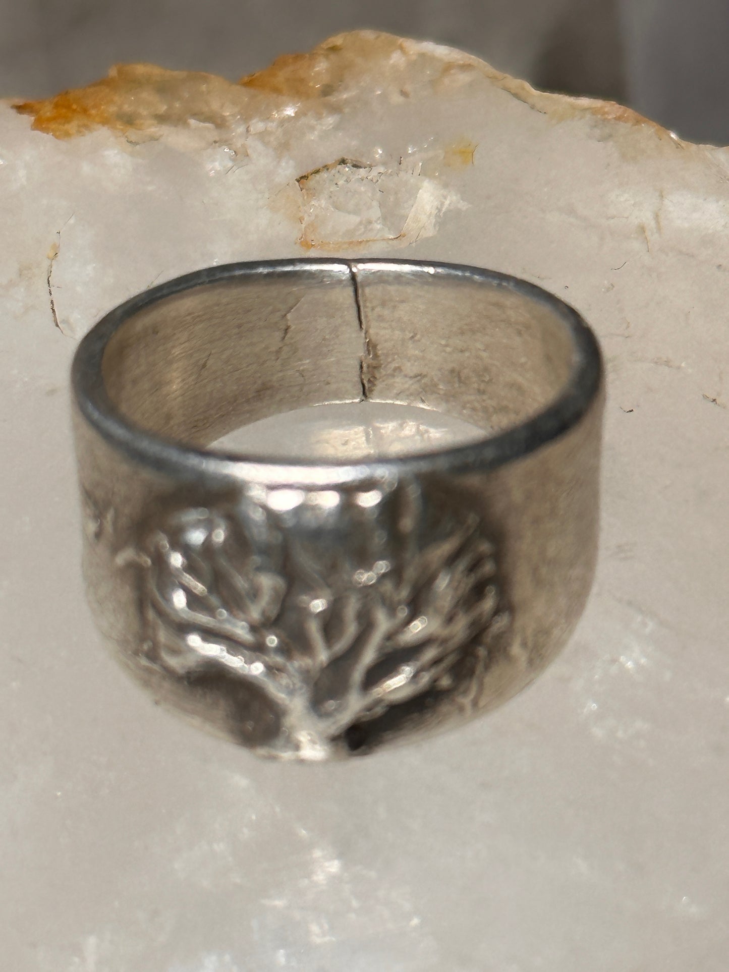 Tree ring size 8.25  band sterling silver women men