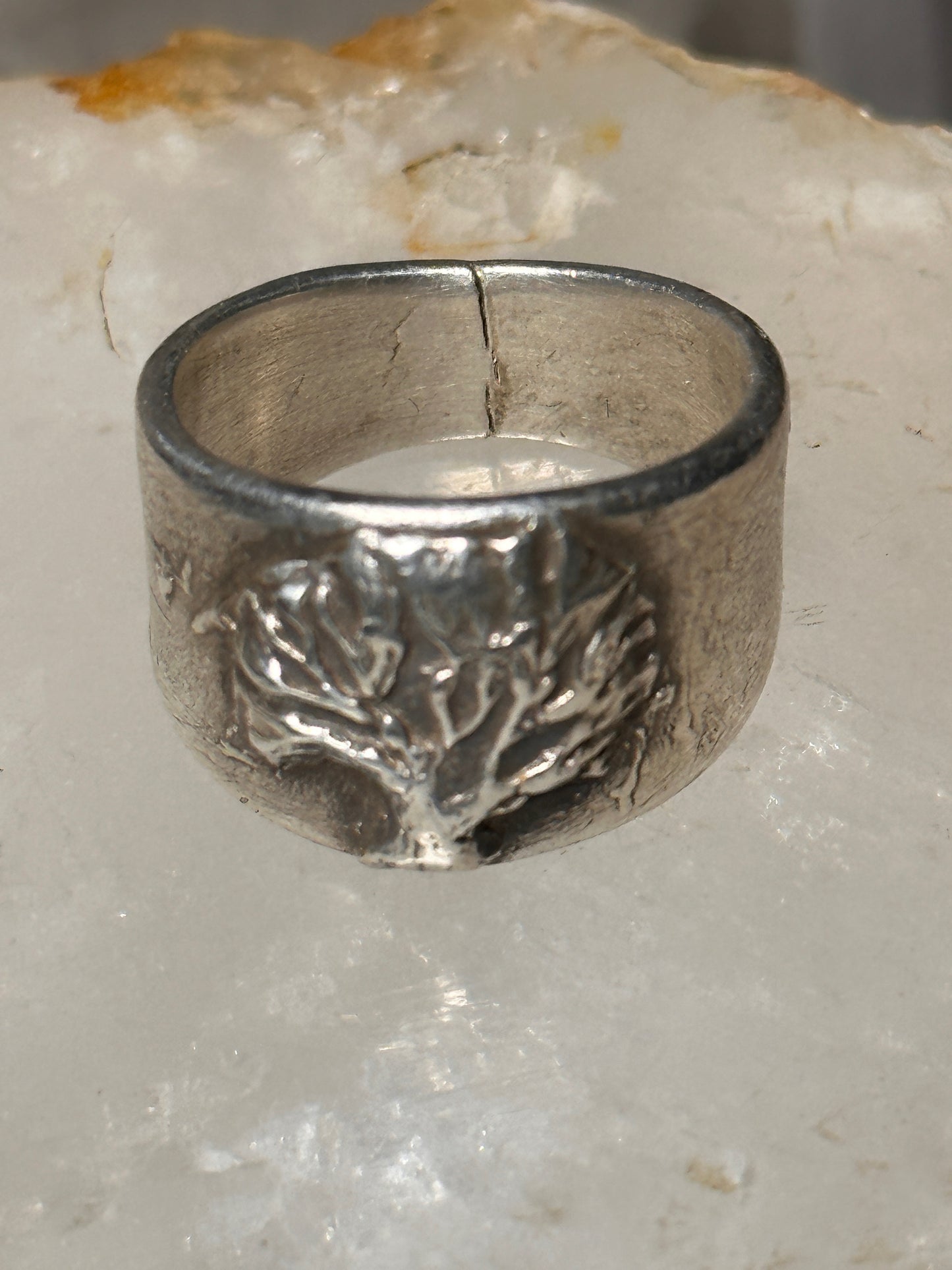 Tree ring size 8.25  band sterling silver women men