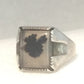 Vintage Sterling Silver Agate  Ring   Signed Size 5.5 5.2g Pinky Child