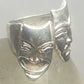 Tragic comic ring size 6.50 sterling silver tragedy comedy theatrical band theater women