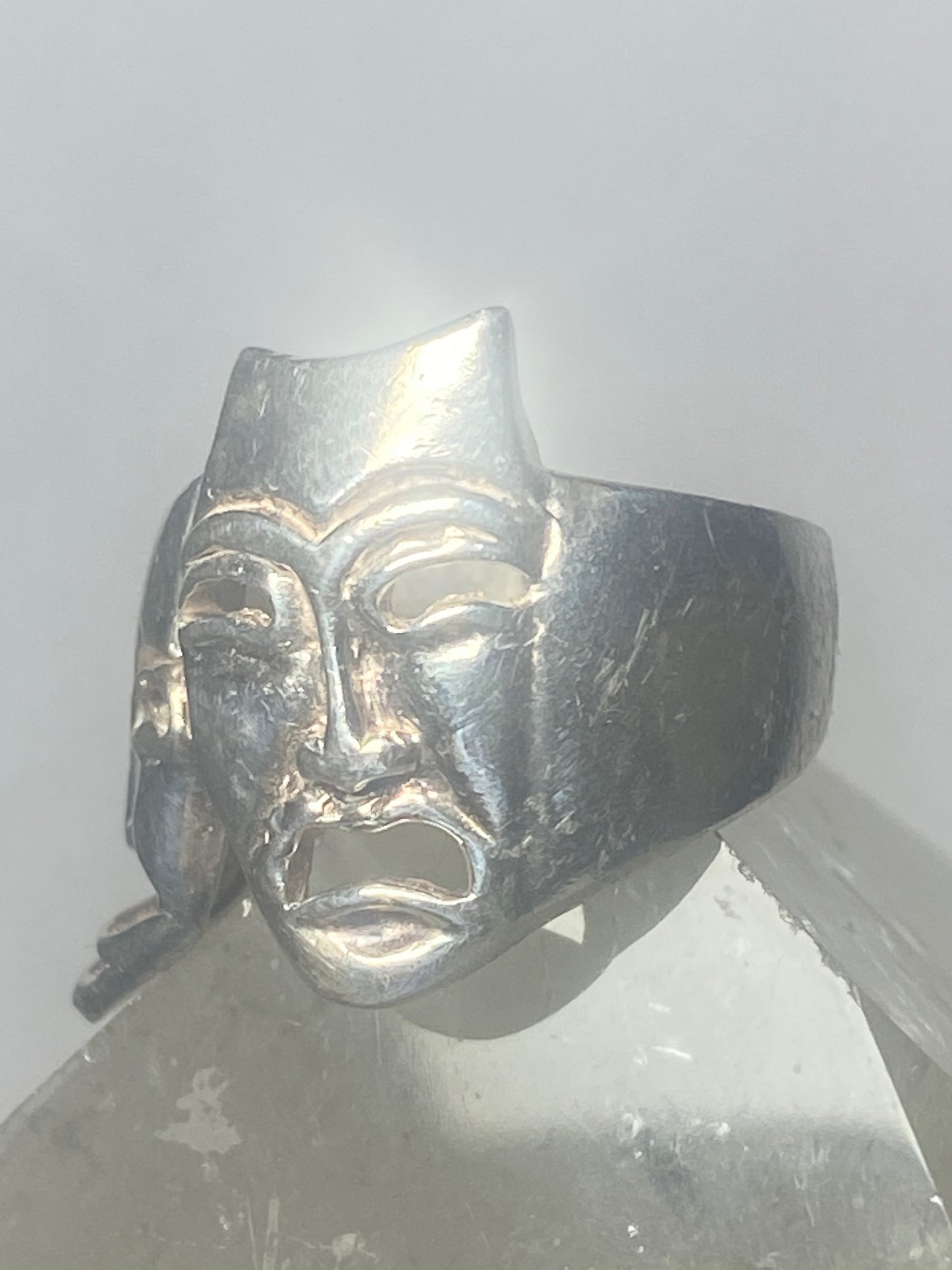 Tragic comic ring size 6.50 sterling silver tragedy comedy theatrical band theater women