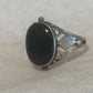 Vintage Sterling Silver Oval Onyx Ring  Size 7.5  3.7g