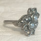Vintage Sterling Silver Pearls & Marcasites & CZ's Ring    Size   5.5    3.9g