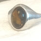 Vintage Sterling Silver Amber Ring    Size  7.75    6.4g