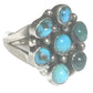 Zuni Ring Petite Point Flower Sterling Size 8