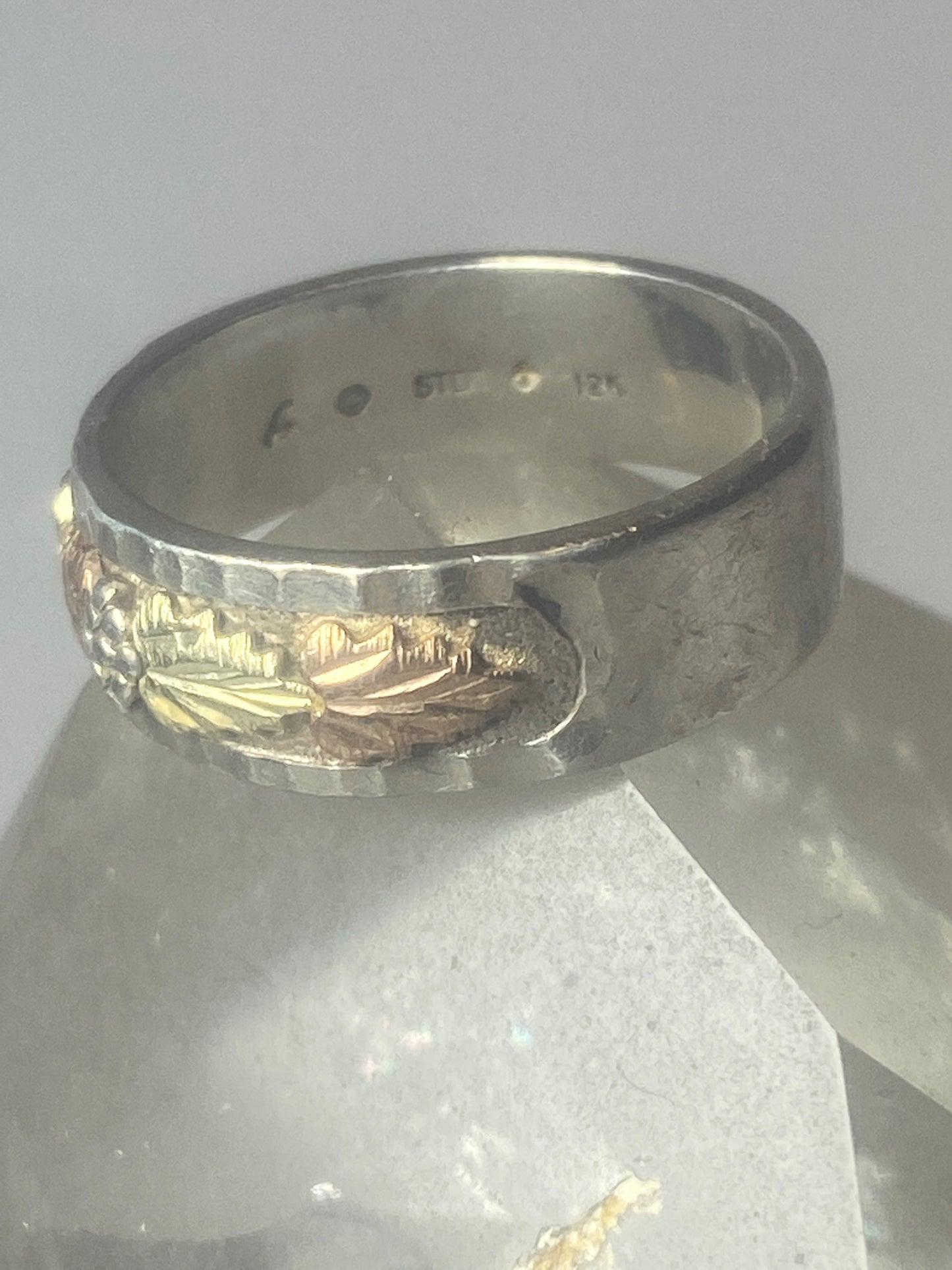 Black Hills Gold ring leaves sterling silver women men