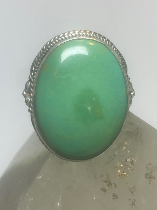 Turquoise ring tribal cigar band sterling silver women men 3