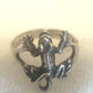 Vintage Sterling Silver Lizard  Ring  Handmade    Size  8.25     4.8g