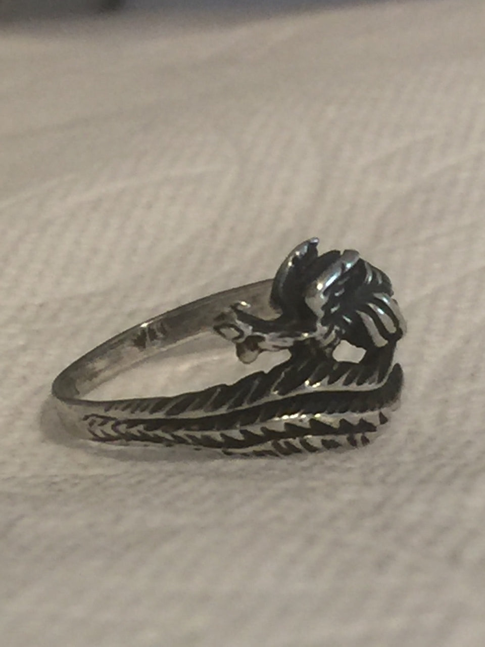 Vintage Sterling Silver Dragon  Ring Fantasy Myth Wings   Size 8.75    2.5g