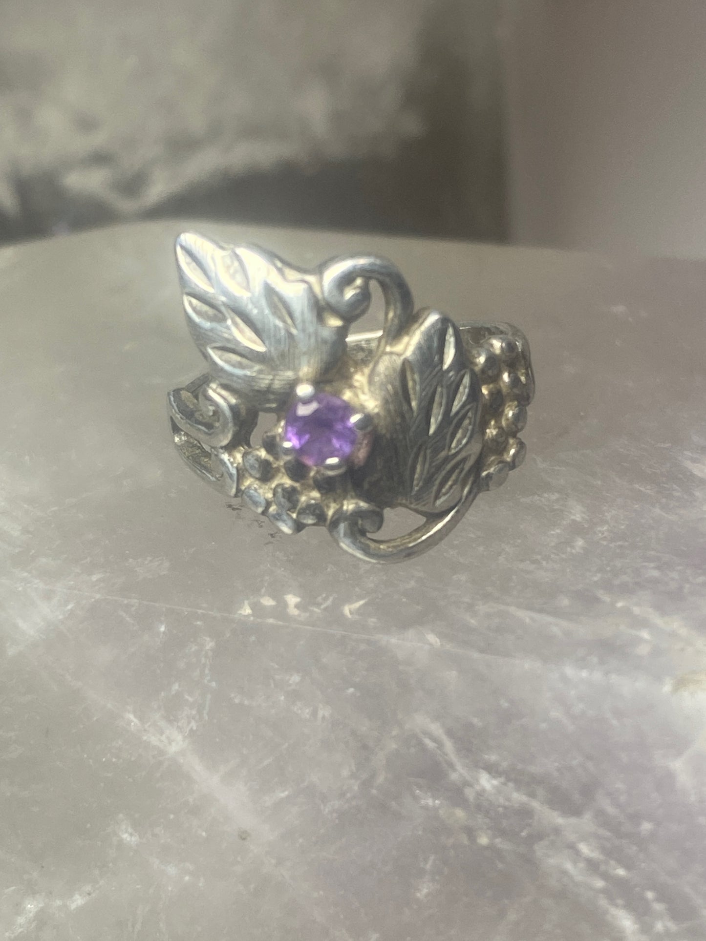 Floral ring leaves pinky  sterling silver women girls