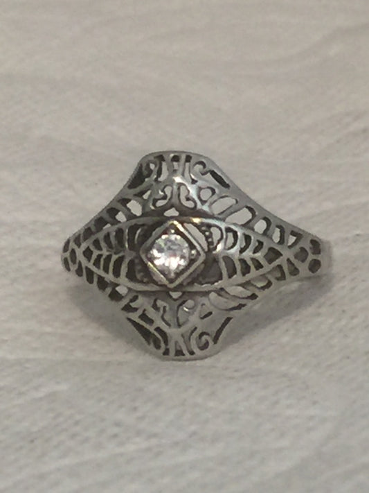 Vintage Sterling Silver Filigree Avon Ring  Size 8.75   3.2g