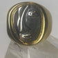 Face ring figurative band sterling silver women unknown type of gold over