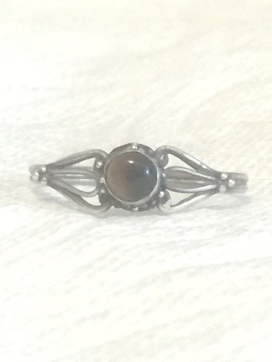 Vintage Sterling Silver Tiger Eye Ring   Size 7.5  1g