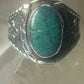 Horseshoe ring turquoise flower southwest sterling silver women