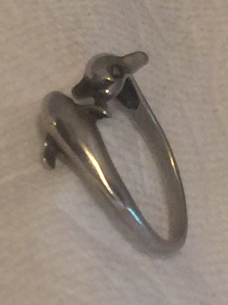 Vintage Sterling Silver Dolphin Ring Size 8.75  3.8g