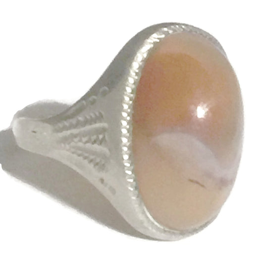 Vintage Agate Ring Sterling Silver Size 5