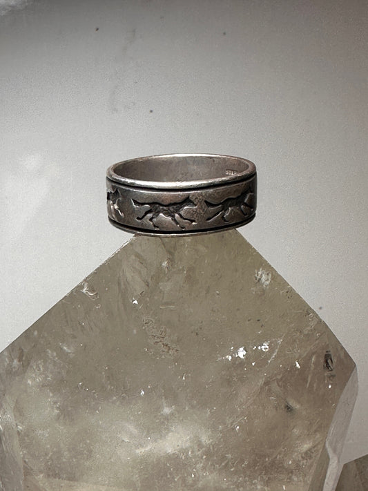 Wolf ring coyote band size 10.50  sterling silver women men