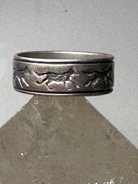 Wolf ring coyote band size 10.50  sterling silver women men