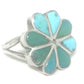 Zuni Flower Turquoise Sterling Silver Size 5.25