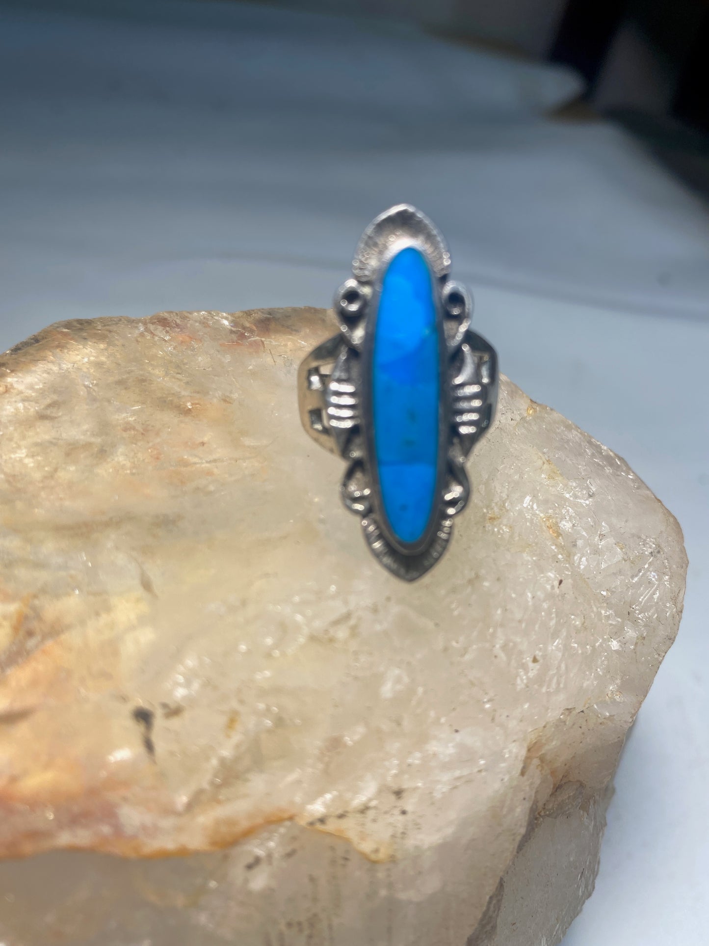 Turquoise ring southwest sterling silver women girls