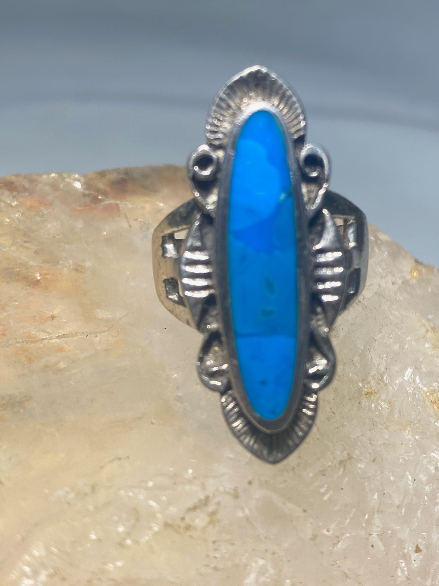 Turquoise ring southwest sterling silver women girls