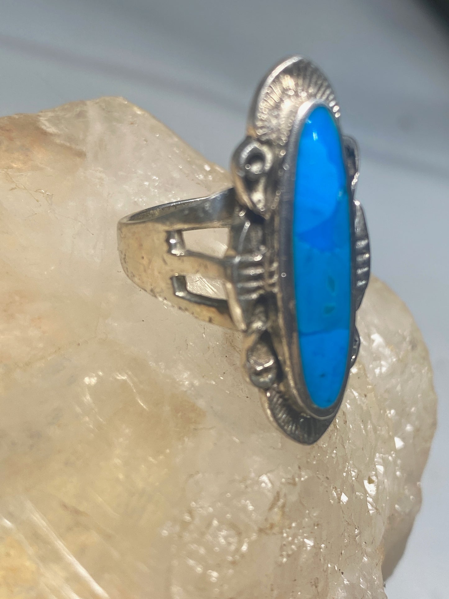 Turquoise ring southwest sterling silver women girls