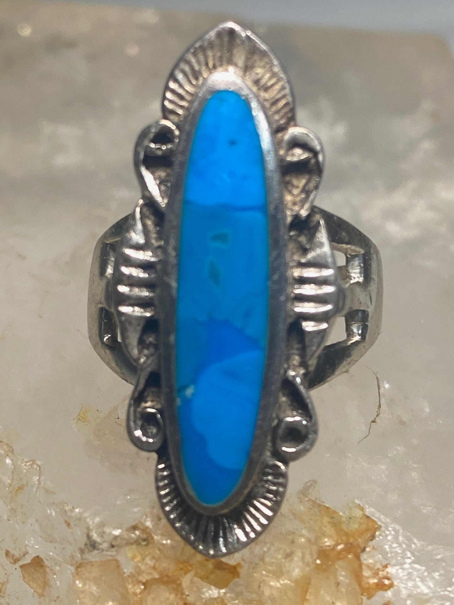 Turquoise ring southwest sterling silver women girls