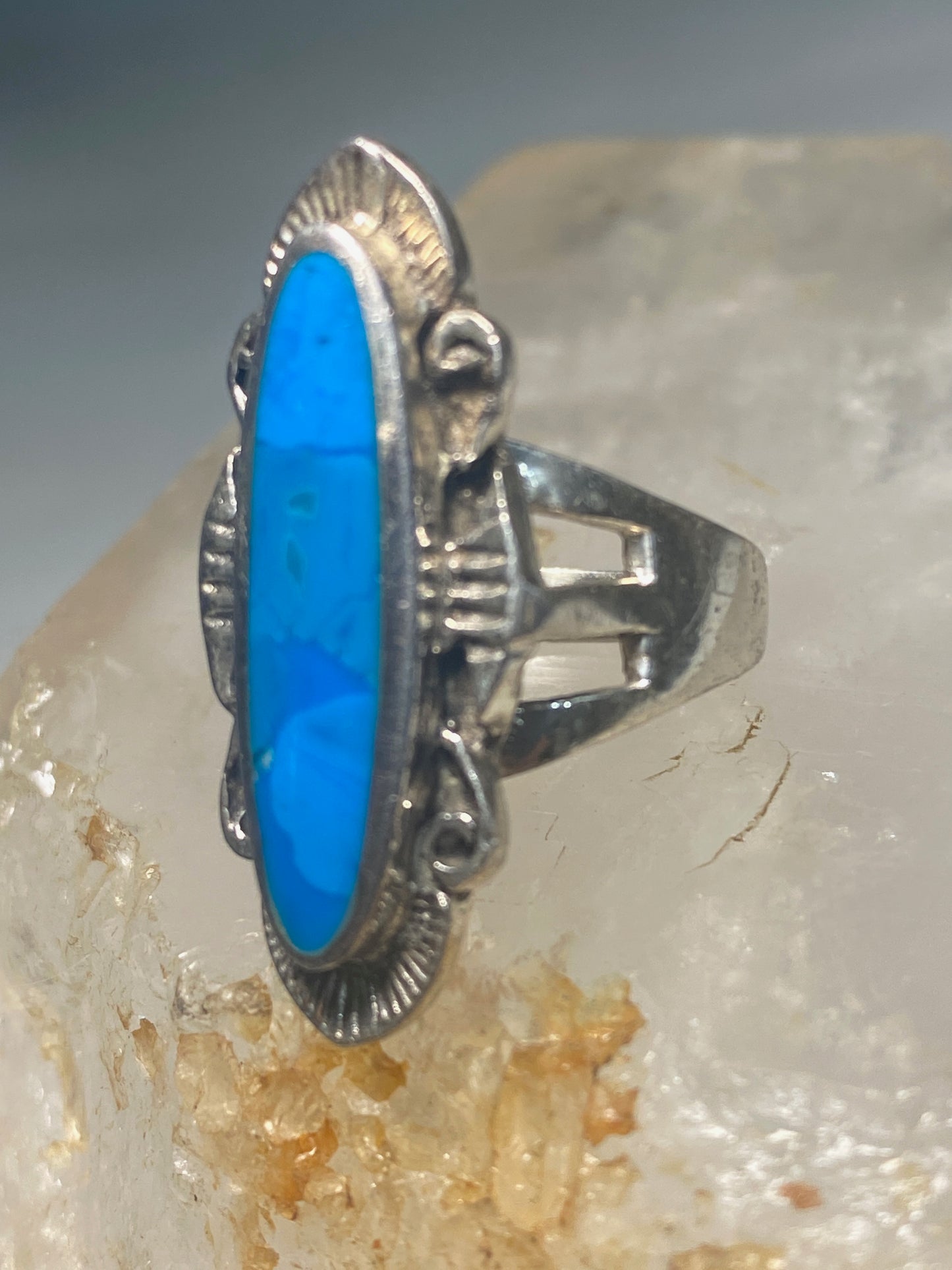 Turquoise ring southwest sterling silver women girls