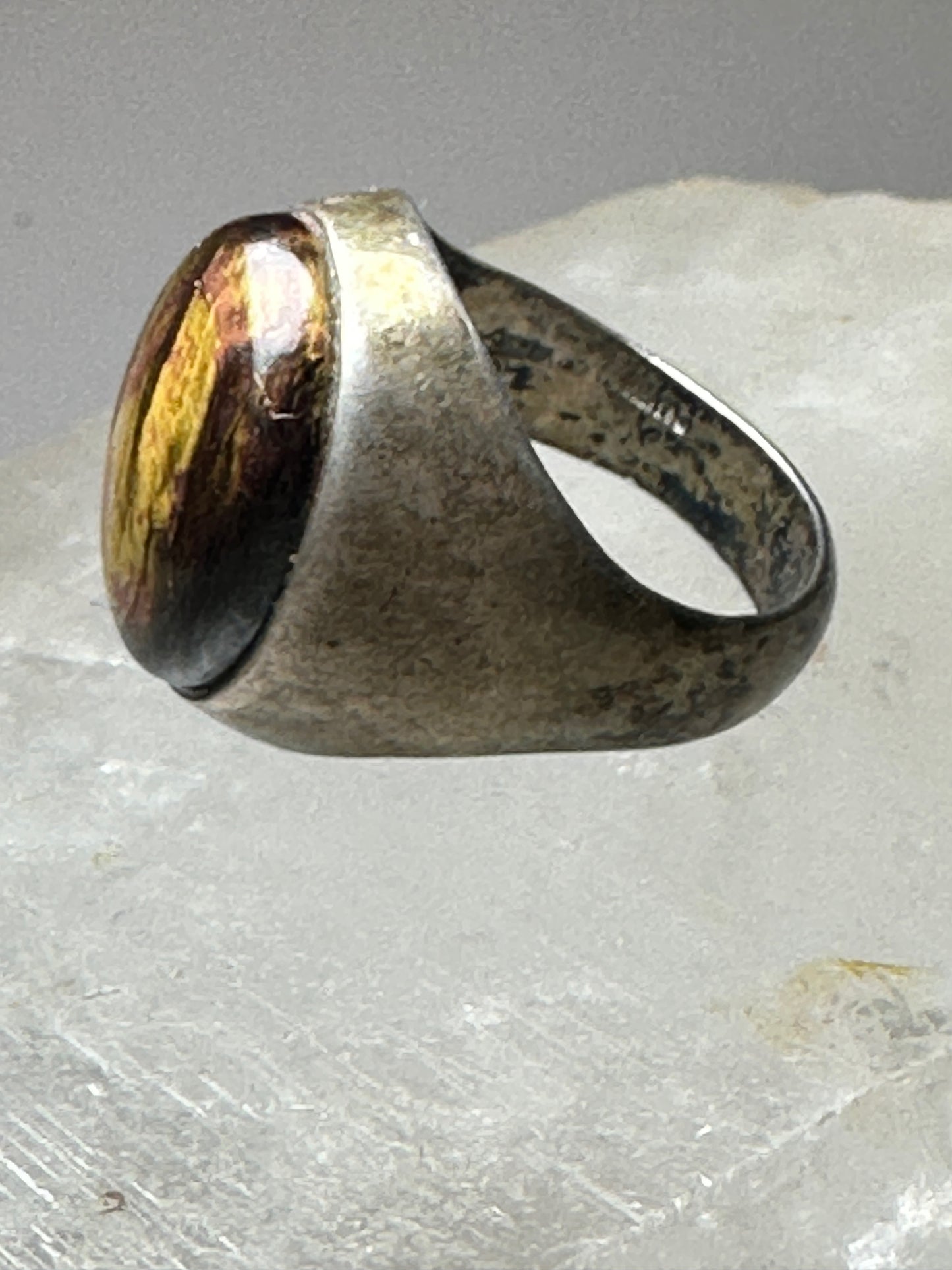 Tiger Eye ring size 7.75 southwestern sterling silver women men