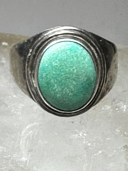 Blue Green ring size 6.75 southwestern sterling silver women