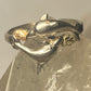 Dolphin ring sterling silver women detailed on leaves