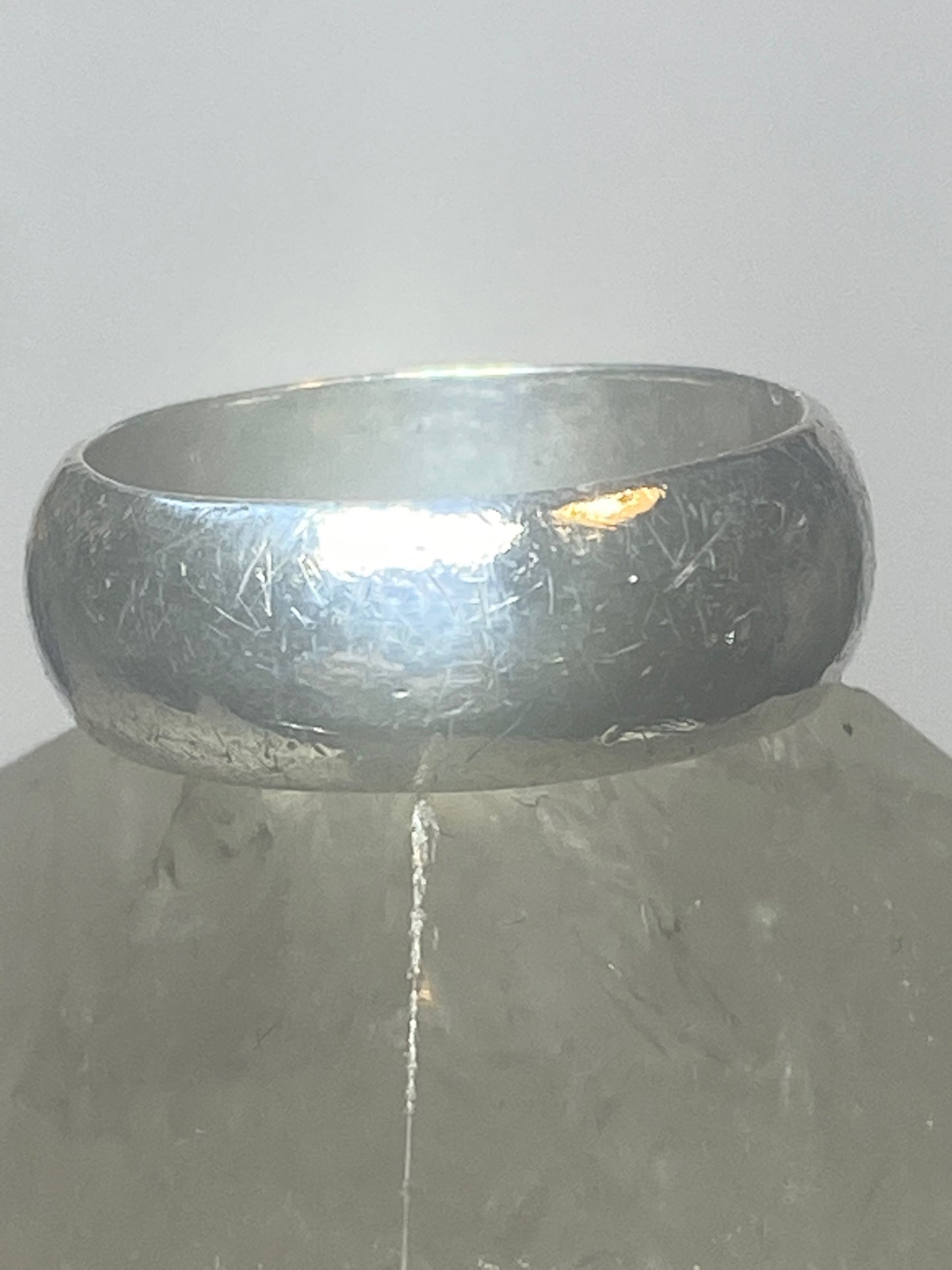 Plain ring wide wedding band size 6.50 sterling silver  X