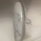 Navajo  Sterling Silver Native American Vintage White Stone Ring 5.75 14g  Signed H