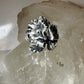 Flower ring floral band size 5.75 sterling silver women