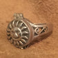 Vintage Sterling Silver Sun Poison Ring  Size  4.75   5.1g