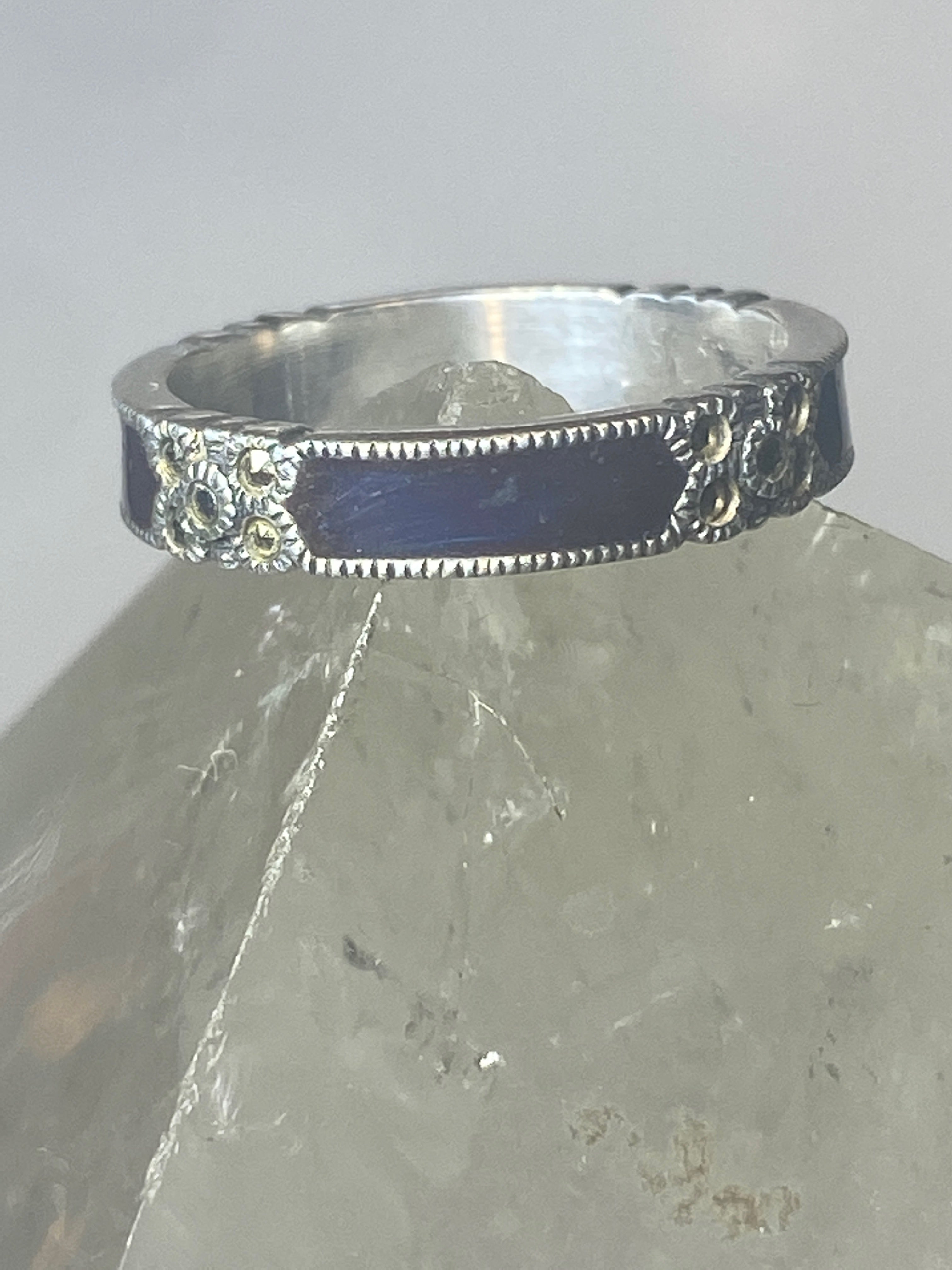 Judith Jack ring size 6.75 stacker deep blue band marcasites