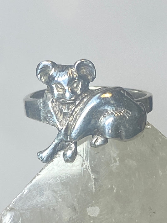 Cat ring poison band size 4.75 band kitten sterling silver
