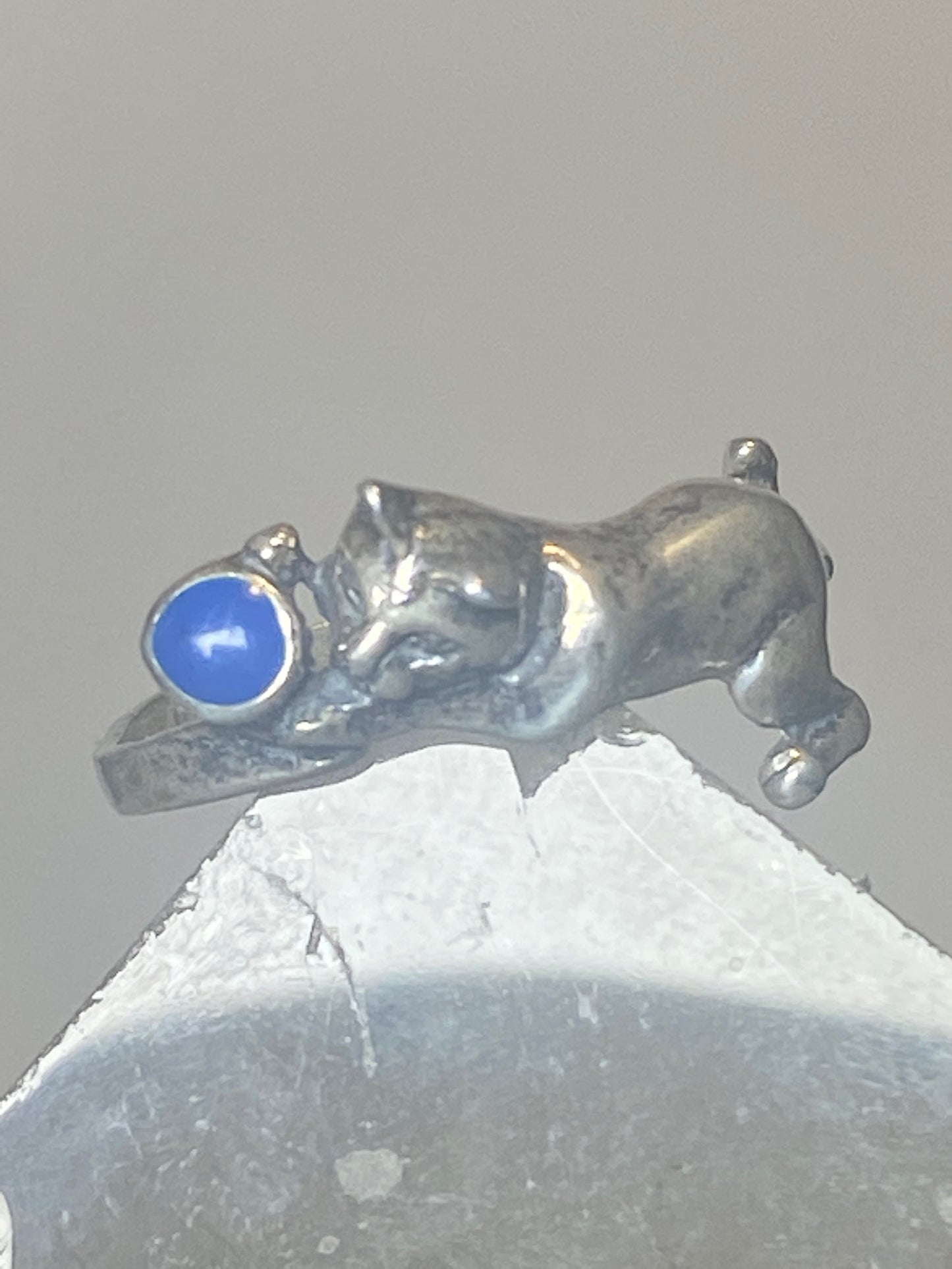 Cat ring ball band size 7.25 band kitten sterling silver