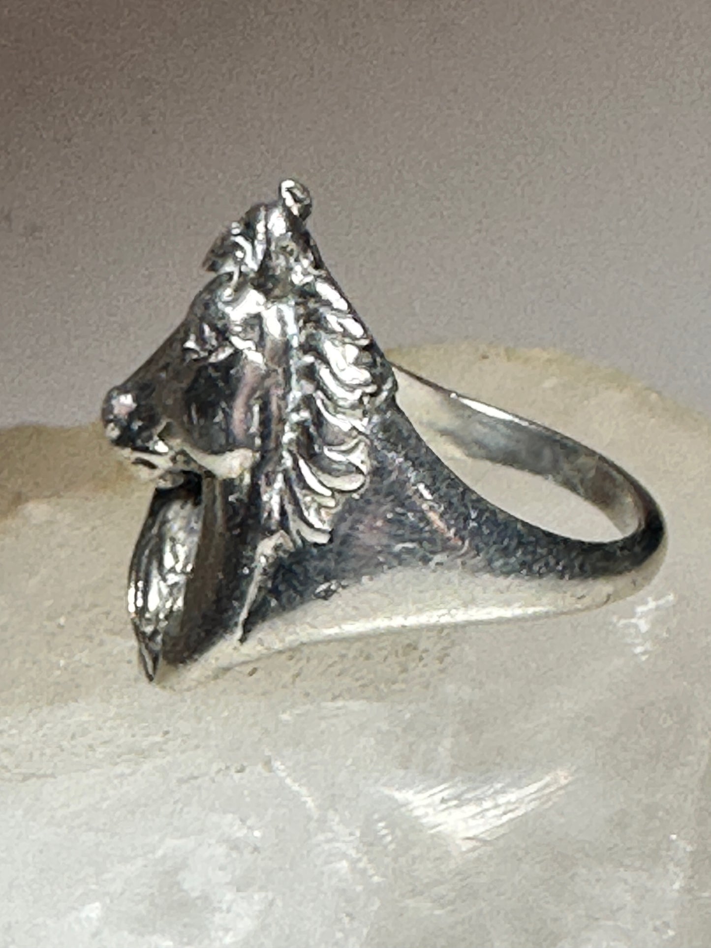 Horse ring size 3.50 cowgirl southwest band pinky sterling silver women girls