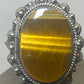 Tiger Eye poison locket ring size 7.75 Mexico sterling silver