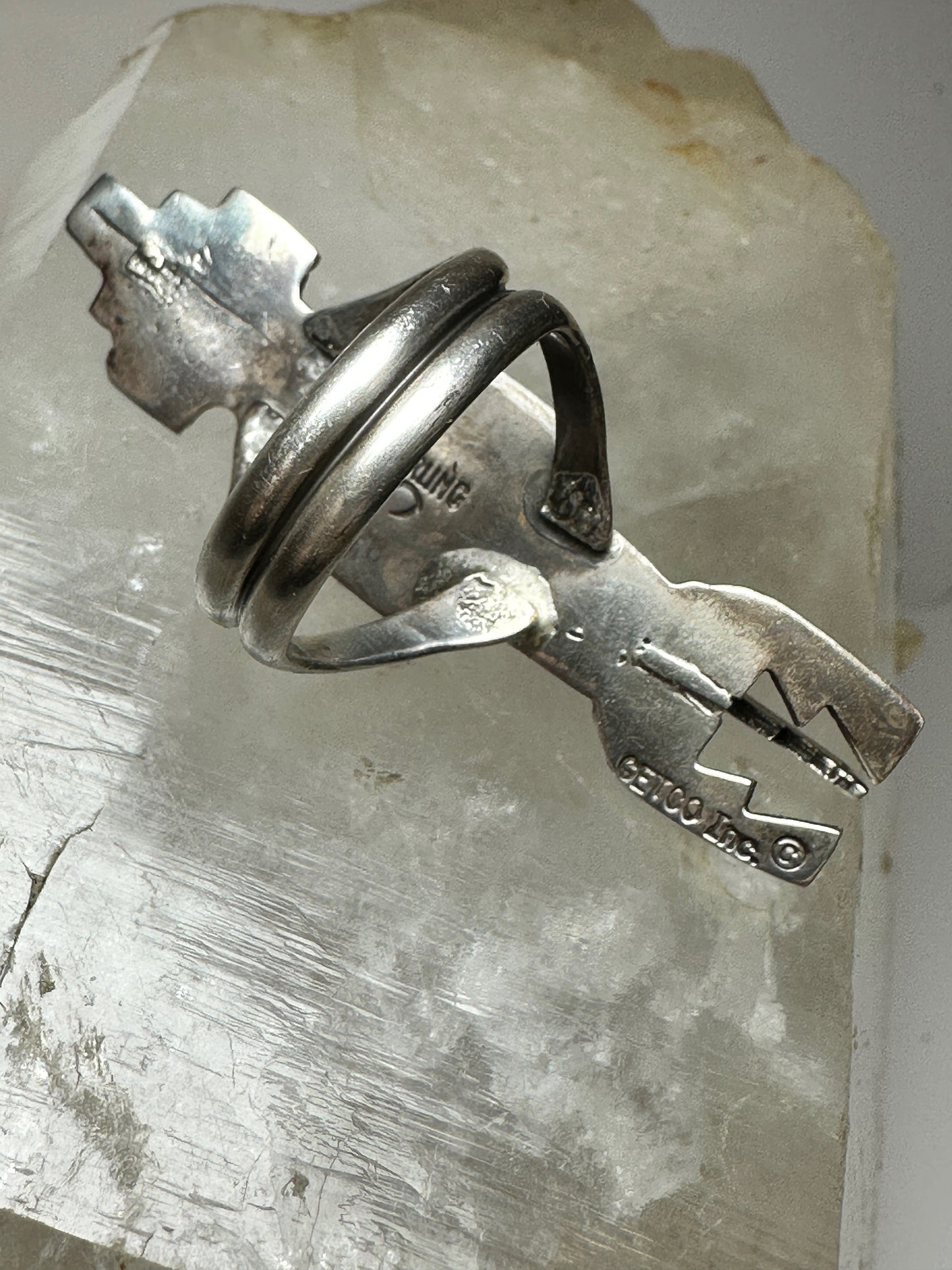 Kachina ring size 7.75 long southwest  sterling silver women