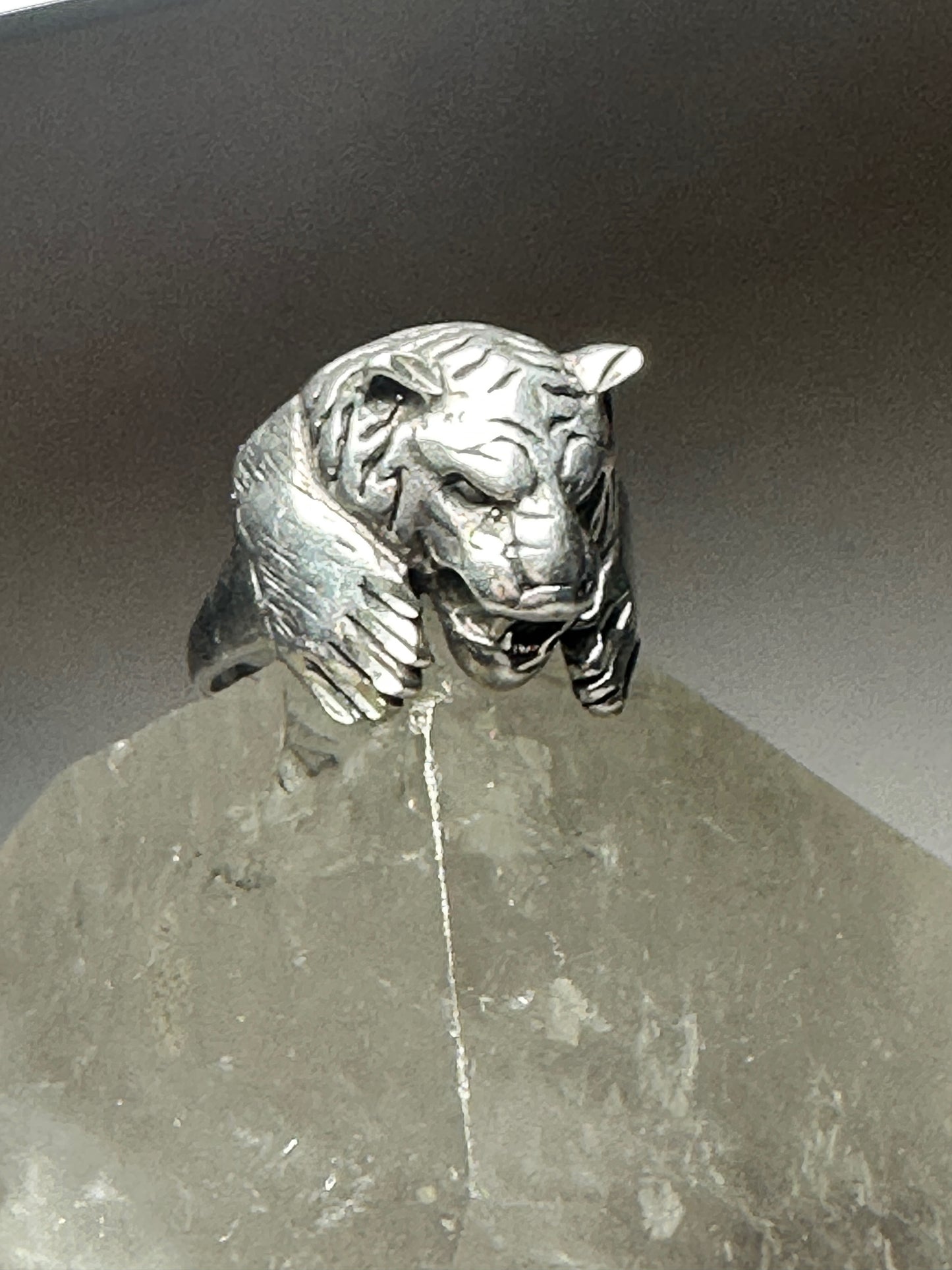 Cougar ring size 8.75 tiger band sterling silver women